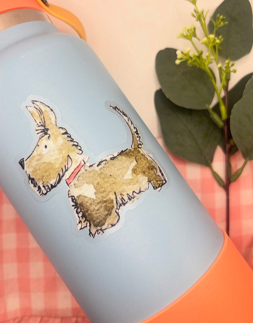 Scottish Terrier Watercolor Die-Cut Sticker