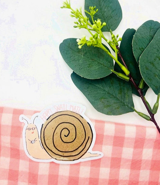 Happy Snail Mail Die-Cut Sticker