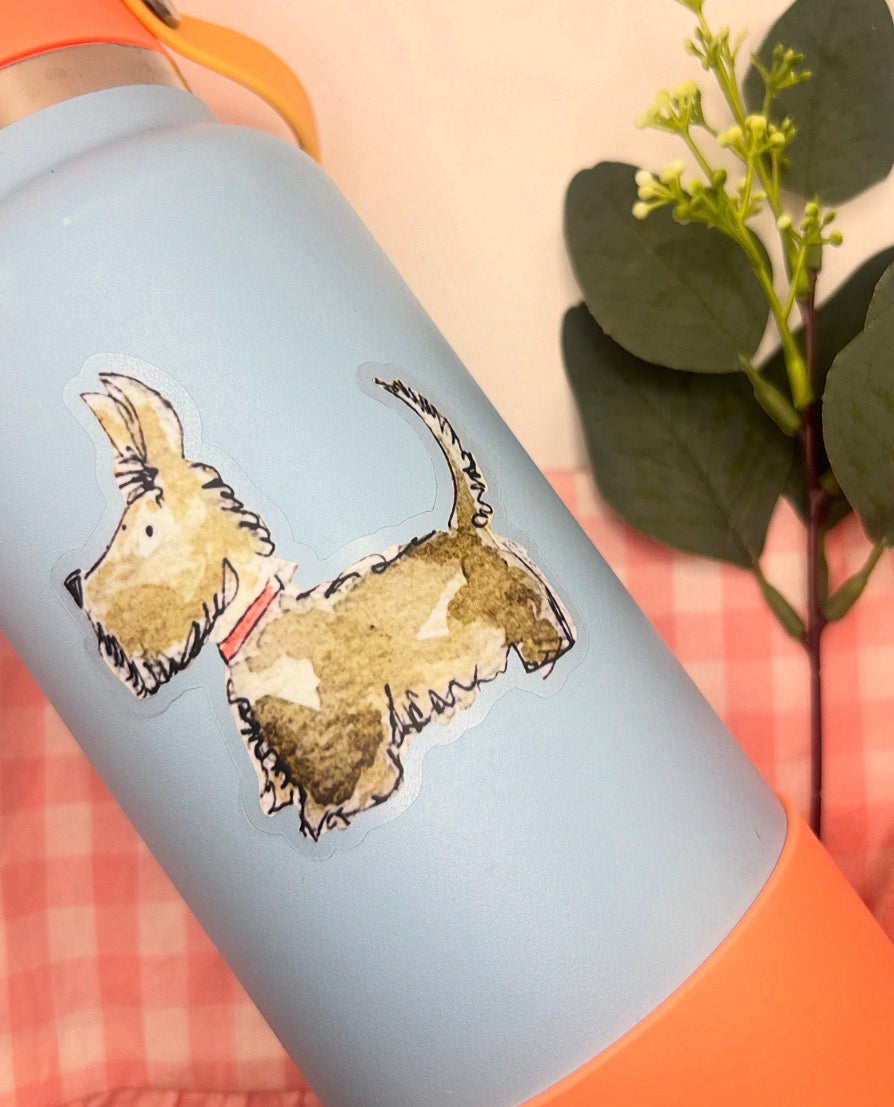 Scottish Terrier Watercolor Die-Cut Sticker