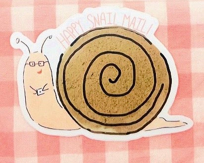 Happy Snail Mail Die-Cut Sticker