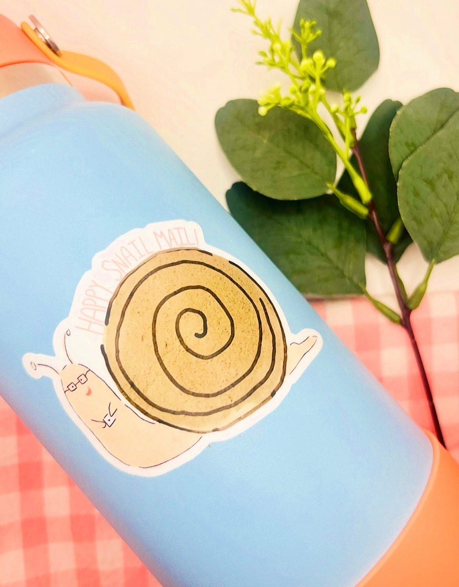 Happy Snail Mail Die-Cut Sticker