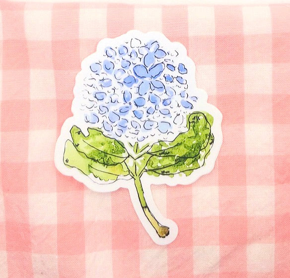 Blue Hydrangea Watercolor Die-Cut Sticker