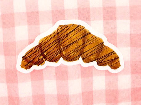 Chocolate Croissant Watercolor Die-Cut Sticker