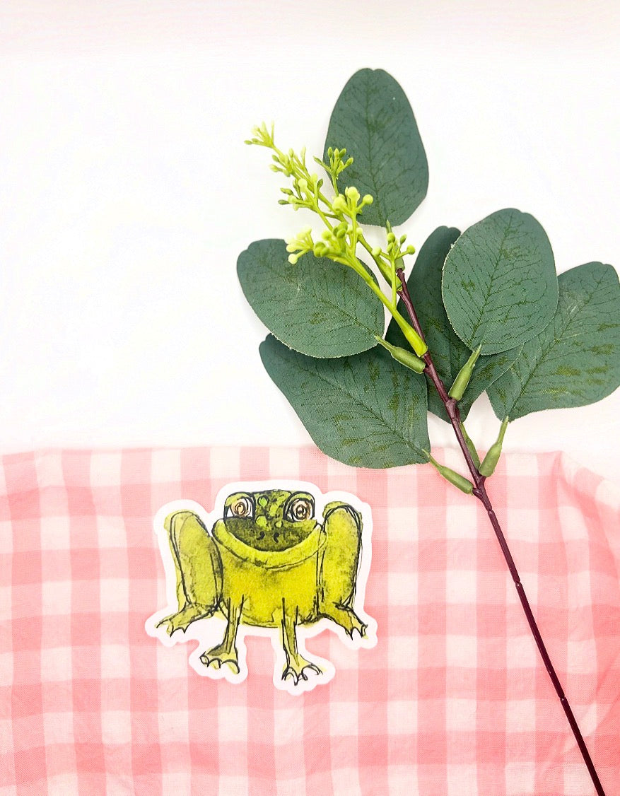 Frog Watercolor Die-Cut Sticker