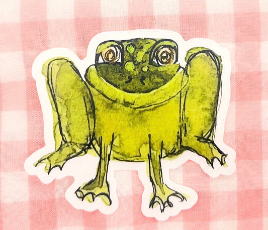 Frog Watercolor Die-Cut Sticker