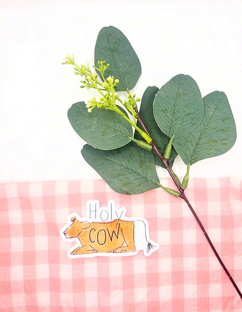 Holy Cow Watercolor Die-Cut Sticker
