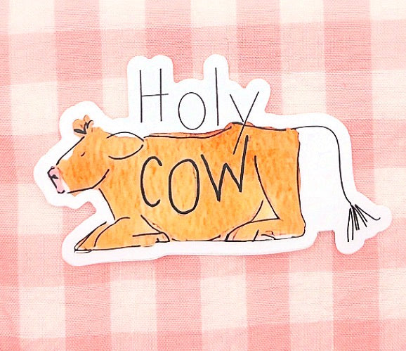 Holy Cow Watercolor Die-Cut Sticker