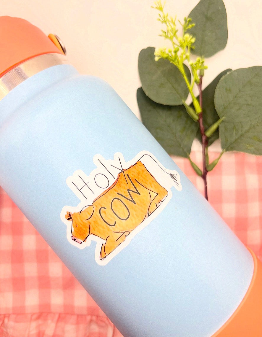 Holy Cow Watercolor Die-Cut Sticker